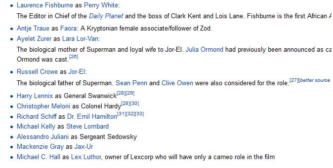 wikipedia man of steel casting