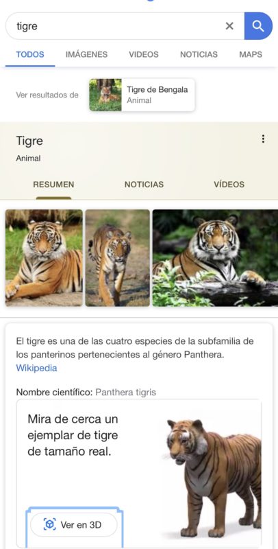 Así puedes ver animales 3D desde el buscador de Google