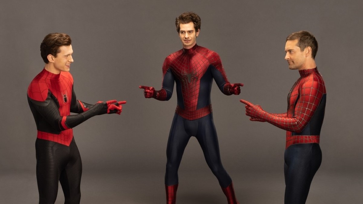 Detrás de cámaras: Tom, Tobey y Andrew recrean meme Spider-Man