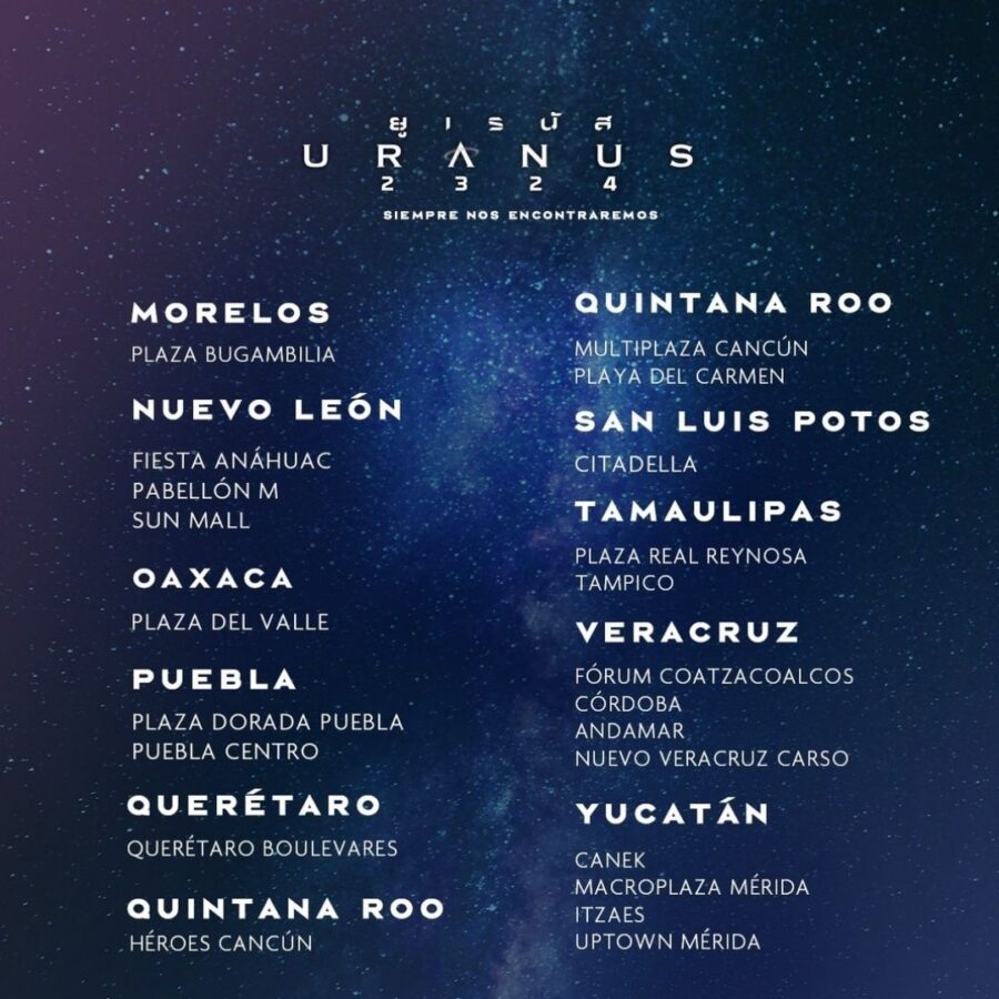 Cines en México donde se reestrena Uranus 2324