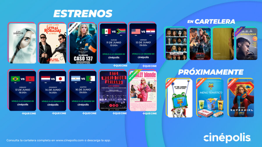 Cartelera de Cinépolis – Estrenos del 10 de junio, 2026